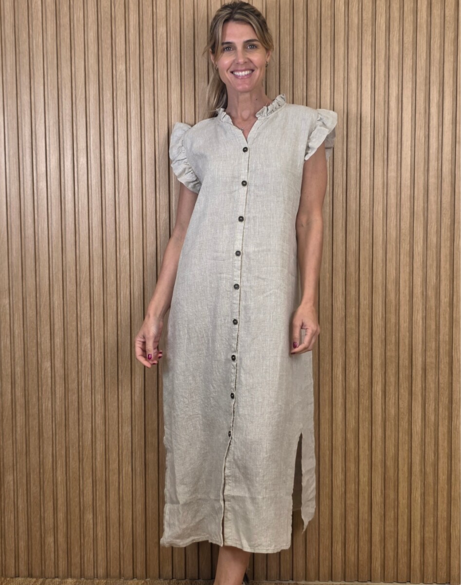 Vestido Malibu - Lino Beige Melange 