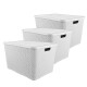 Set x3 Caja ratán 40 lts BLANCO