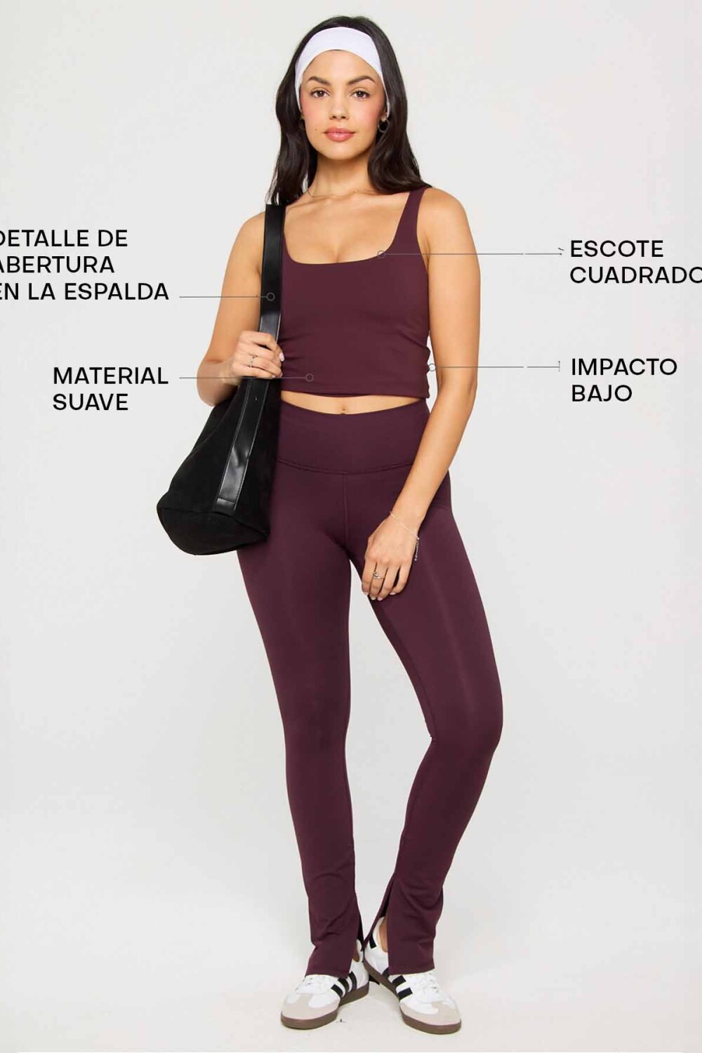Top PureLuxe Built-In Bra Mujer Oxblood