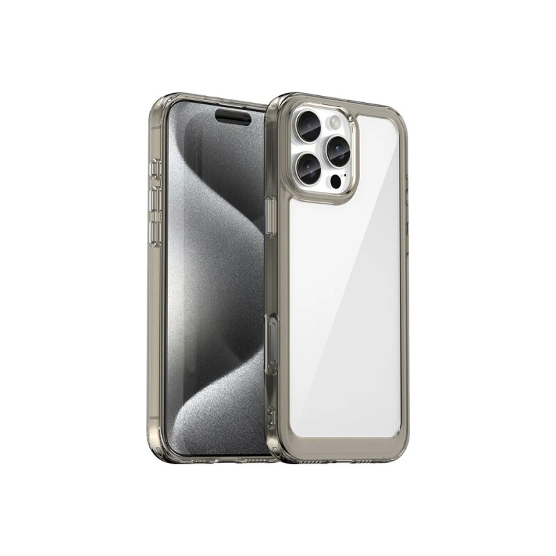 Protector para iPhone 16 Pro Max bordes color gris Protector Para Iphone 16 Pro Max Bordes Color Gris