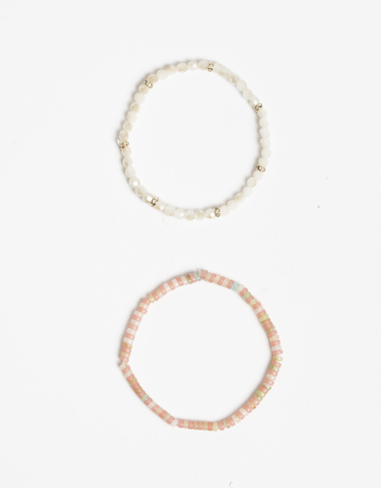 Pulseras Elásticas Sets Canutillos Set De Pulseras En Beads - Dorado