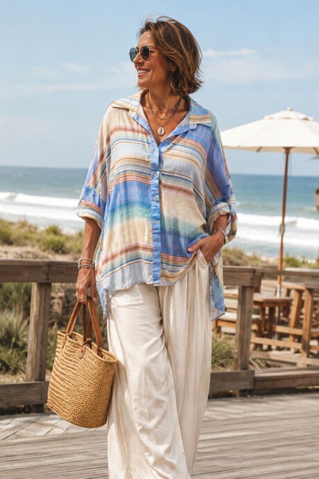 CAMISA DUNIA Celeste