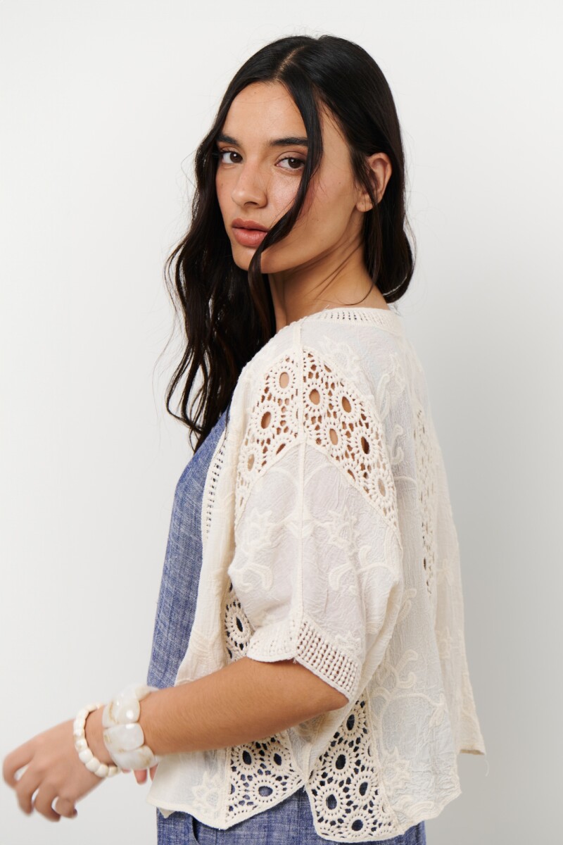 KIMONO BORDERIE NATURAL
