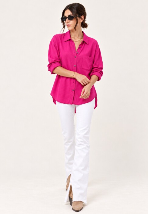 Camisa lino Rosa