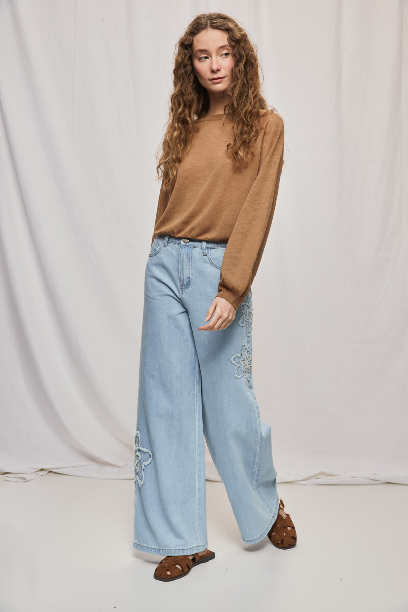 PANTALÓN FLORALA Celeste