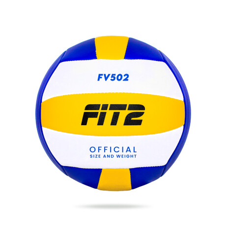 Pelota De Volley Fit2 Balon Voleibol PVC N5 Amarillo, Blanco y Azul