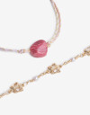 Pulseras Flexibles Sets Piedra Set Pulseras Mariposa Y Piedra - Dorado Oro Cepillado Mate
