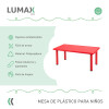 Mesa de plástico niños rectangular 120x60cm Rojo