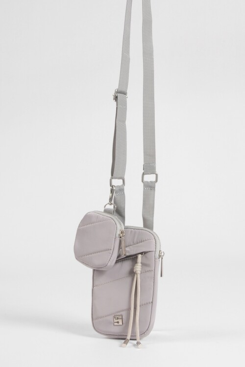 Porta celular con estuche removible gris