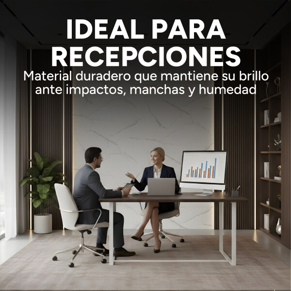 Pack x5 Placa PVC Símil Mármol 2,44x1,22m 3mm Resistente Gris Claro 2