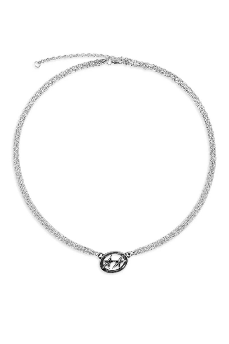 Icon Double Chain Necklace Plata