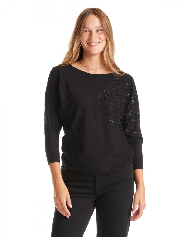 Buzo Dolman Brillos NEGRO