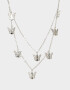 Collares Cortos Con Mariposas Collar Doble Con Mariposas - Plateado