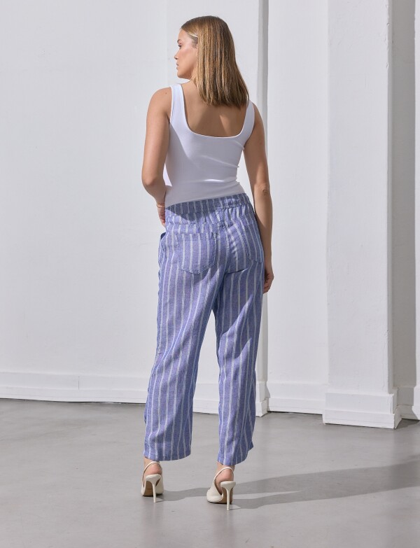 Pantalon Lino AZUL
