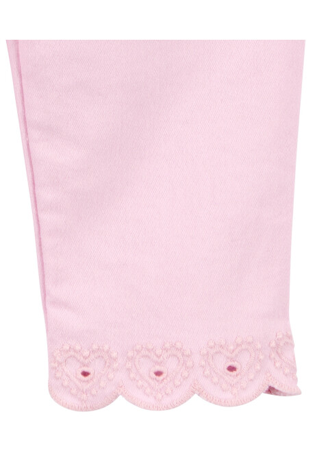 Pantalón de algodón, con dobladillo bordado Sin color