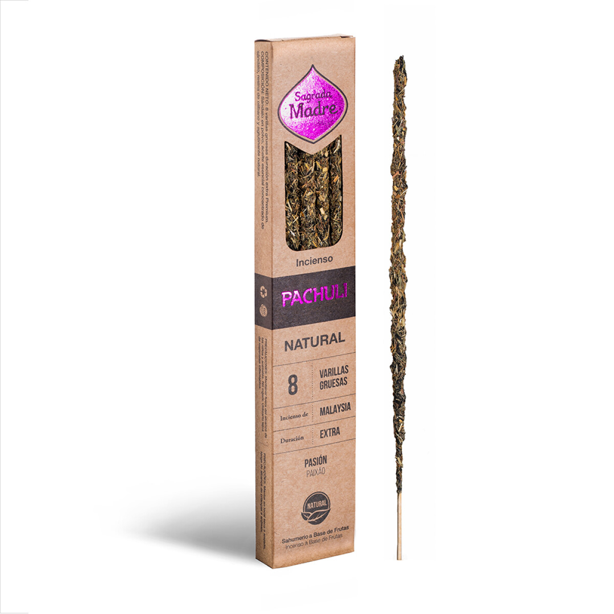 INCIENSO LÍNEA NATURAL SAGRADA MADRE X8 - Patchouli 