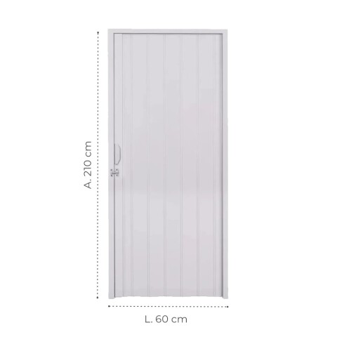 Puerta plegable en PVC Altura 210cm Ancho 60cm Blanco