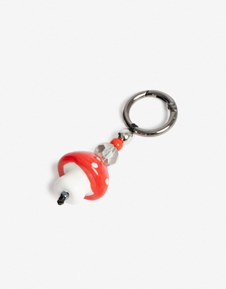 Llavero Acrilico Llavero Y Charm De Hongo - Rojo Medio