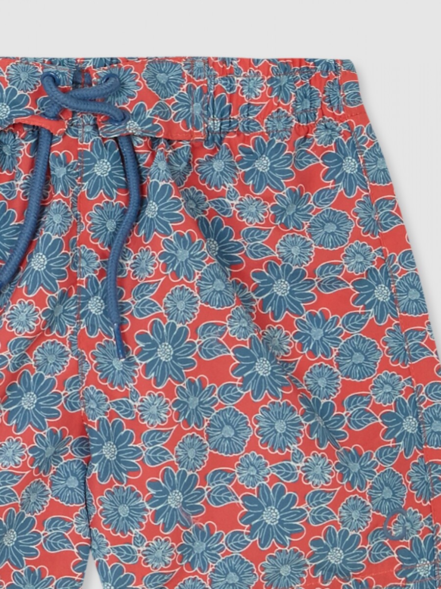 Bañador De Flor Grande Azul