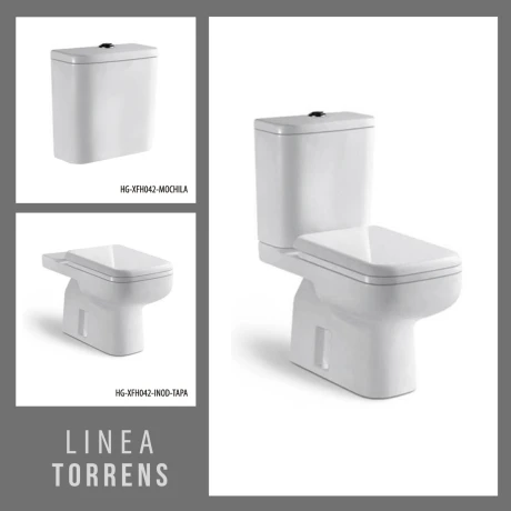 Water Inodoro con Mochila y Tapa Aqualia Línea Torrens BLANCO