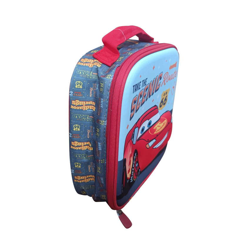 Lunchera Infantil Disney Cars Rojo - Celeste - Gris