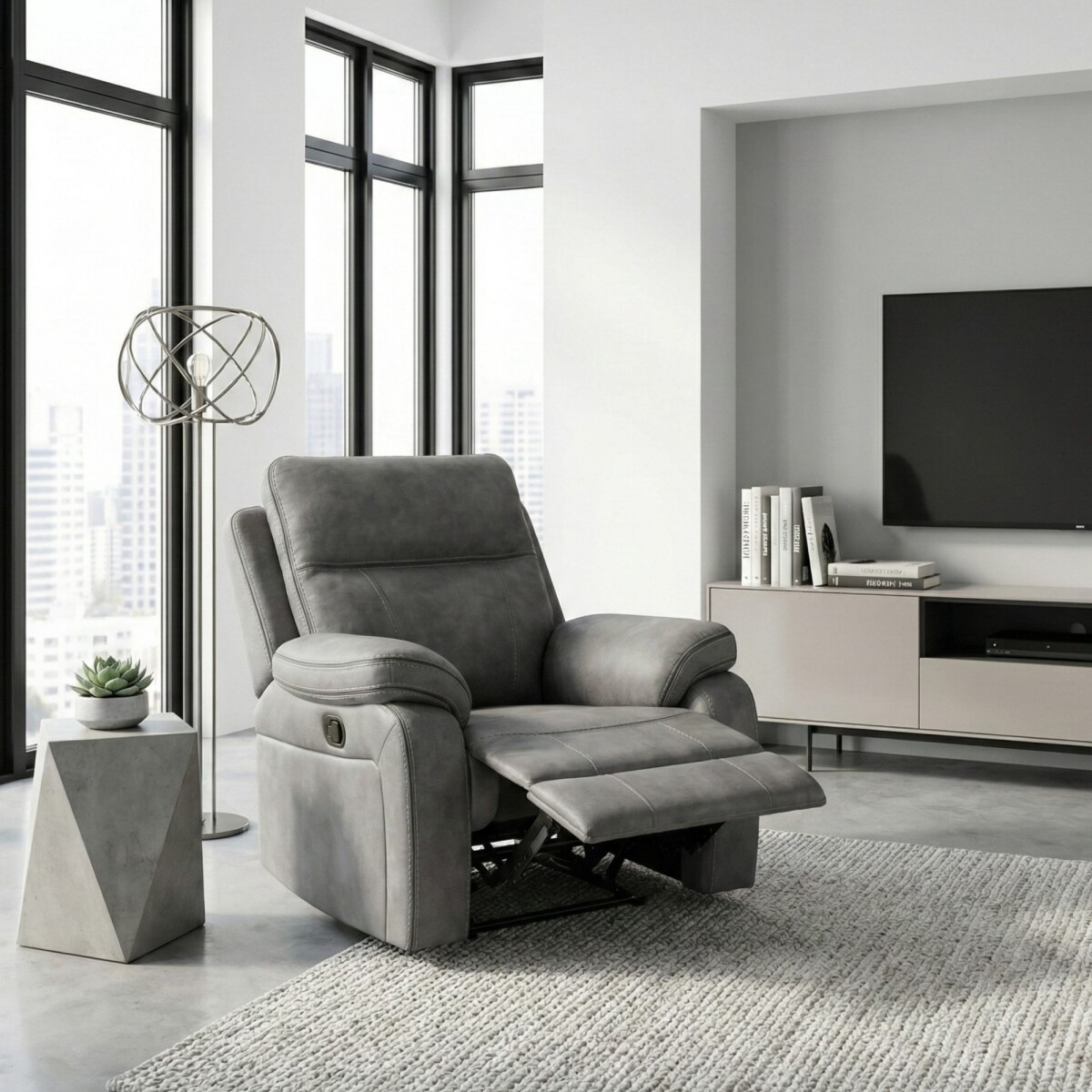 Sillón Recliner Apollo - 1 Cuerpo - Gris 