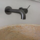 GRIFERIA LAVATORIO PARED CUERPO LABRADO GRIS GRAFITO GRAFITO-GUNMETAL