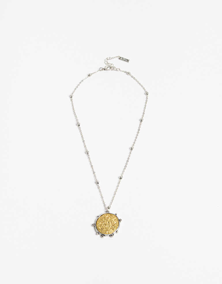 Cadena Corta con Dije Metal Cadena Corta Biplating Moneda - Dorado Oro Amarillo
