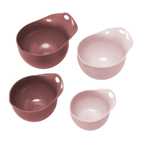 Set Tazas Medidoras 4 en 1 Repostería Cocina en Plástico Salmón