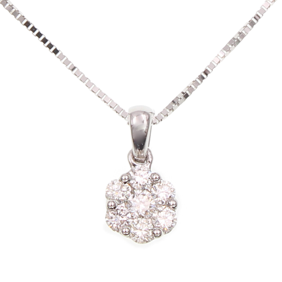 colgante Roseta de oro blanco 18k con brillantes (sin cadena) 