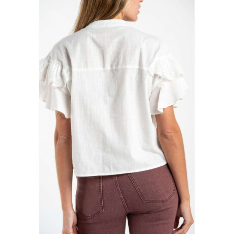 Blusa Volados Algodón Nacar