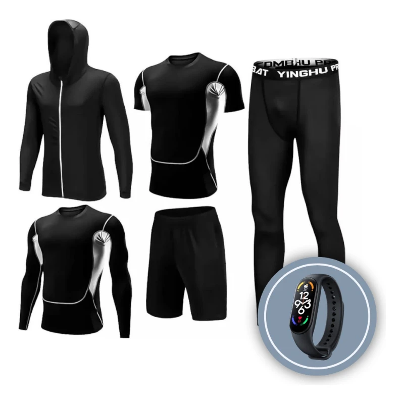 Conjunto Deportivo Hombre Sport 5 Piezas Gym Negro