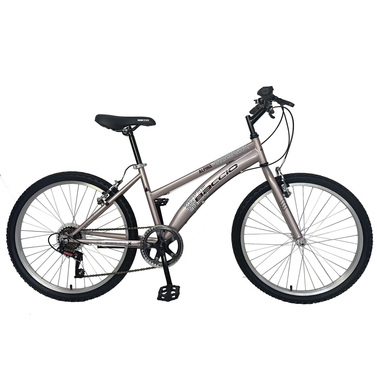 Bicicleta Baccio Alpina Lady Rodado 24 Montaña Con 6 Cambios Shimano - ROSA 