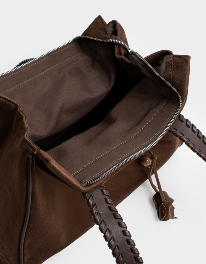 Shopper Cartera Shopper Suede Chocolate - Marron Chocolate