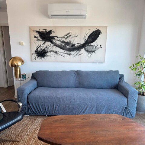 Funda sillón 3 cuerpos lisa gris