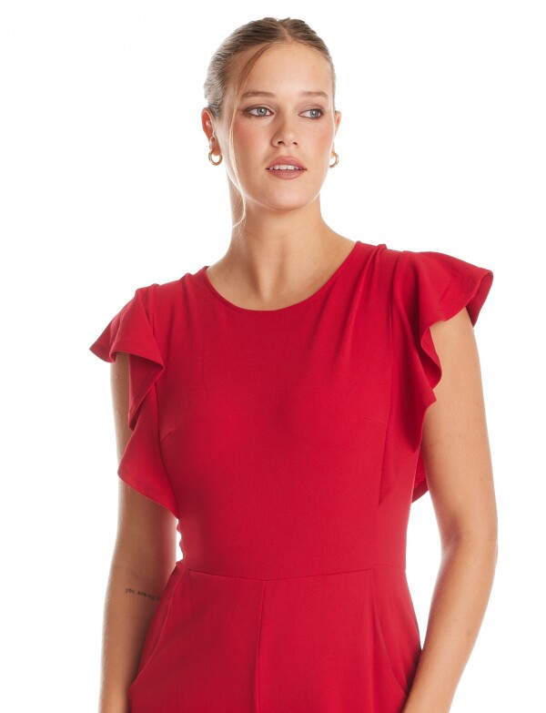 Enterito Crepe Manga Volado ROJO