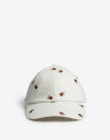 Caps Gorra Bordada Flores - Blanco Crudo