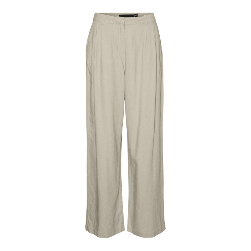 VMMINDY MW LINEN DAD PANT MIX Oatmeal-Grey Pinstripe