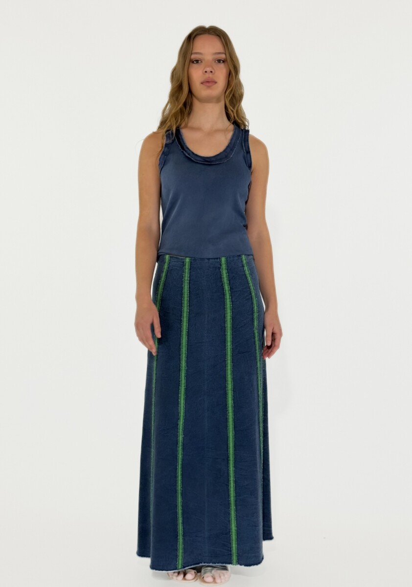 POLLERA CLARA - AZUL Y VERDE 