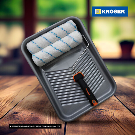 KIT RODILLO ANTIGOTA DE 22CM CON BANDEJA 4 PZAS PRO HARDEN ++ N/a