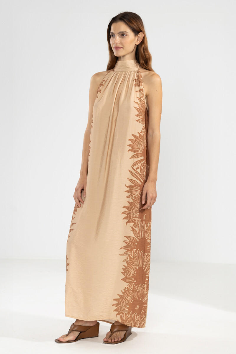 MICHU HALTER DRESS Bloom Camel