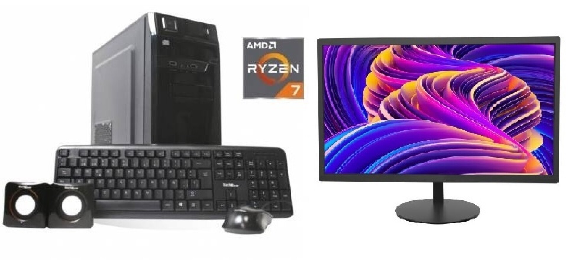 Combo Equipo Amd Ryzen 7 + Monitor 19" Nuevos! 