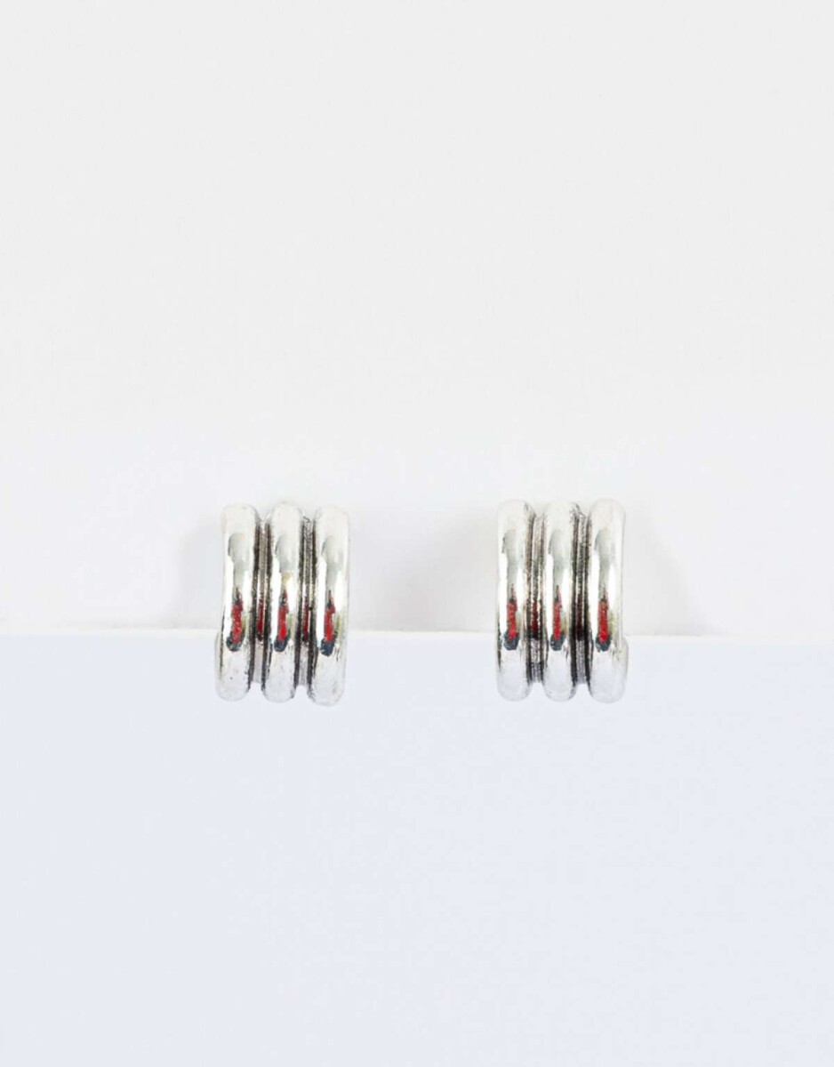 Argollas Bañadas En Plata - Plateado 