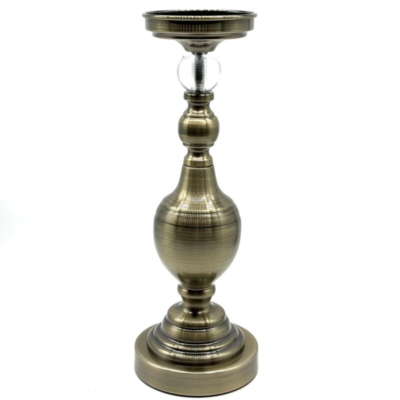 Candelabro de metal plateado 34 cm Candelabro de metal plateado 34 cm