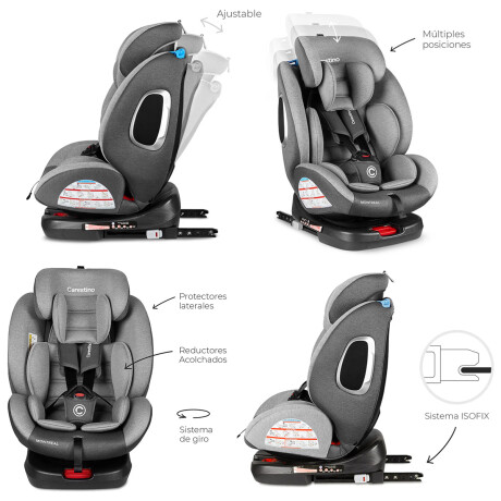 Butaca Carestino Montreal con ISOFIX 360 de 0 a 36kg Gris