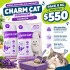 ARENA SANITARIA AGLOMERANTE CHARM CAT PREMIUM BAJO POLVO SIN OLORES PACK 8 KG LAVANDA