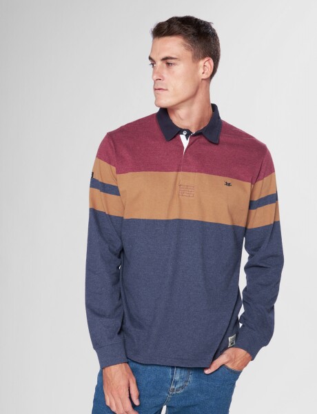 REMERA POLO RAYADA Bordo