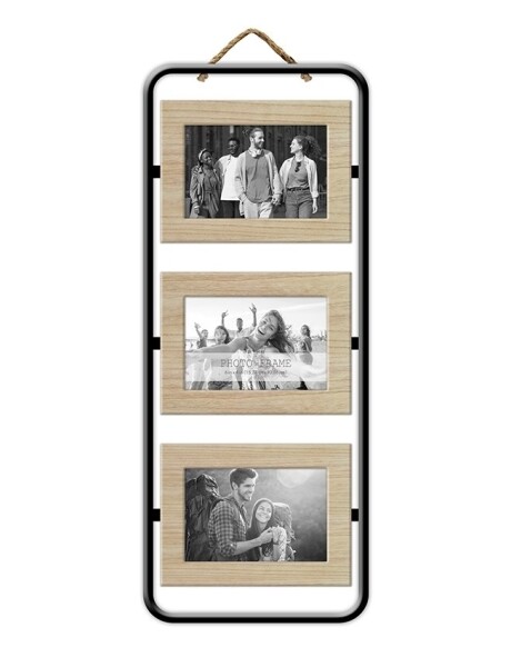 PORTARRETRATOS TRIPLE PARA COLGAR METAL Y MADERA 23X55X1 CM PORTARRETRATOS TRIPLE PARA COLGAR METAL Y MADERA 23X55X1 CM