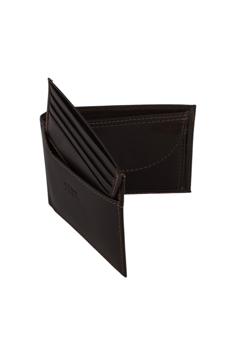 Billetera grande con tarjetero extraible Marron