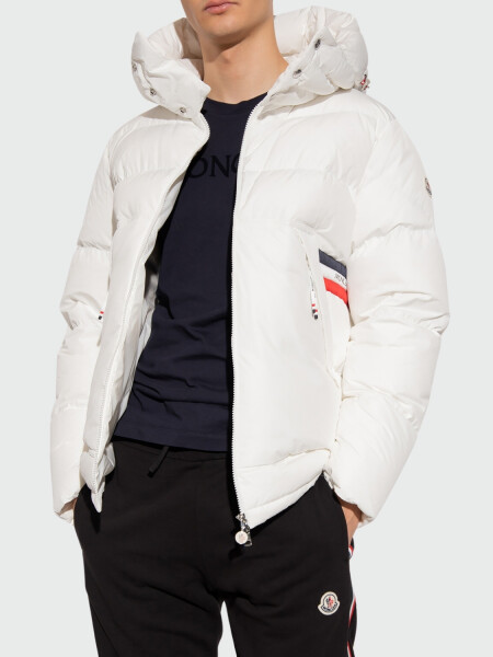 Moncler -Campera impermeable con capucha rellena de plumas, Fleole Blanco
